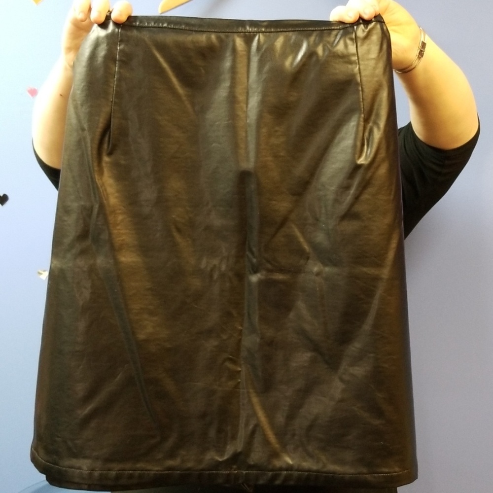 Black leather skirt